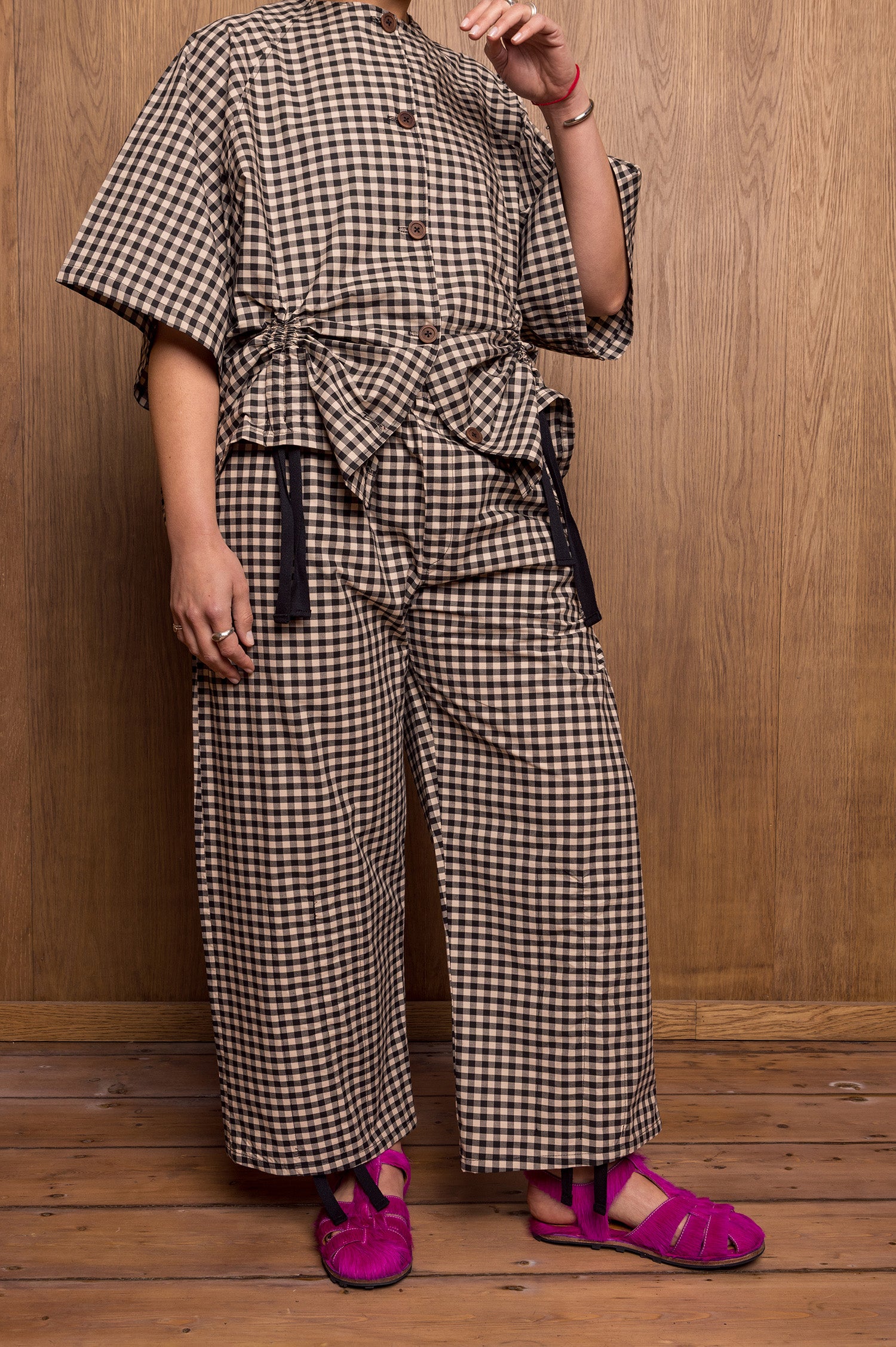 Kinchaku Pants in Gingham