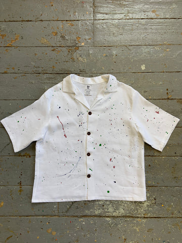 One-Off Linen Splatter Edo Shirt (L-XL)