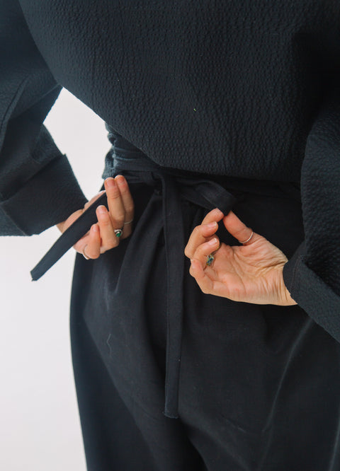 Furoshiki Wrap Shirt Black