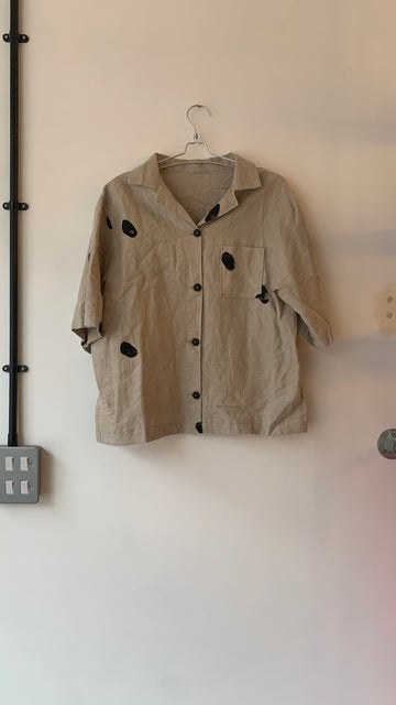 EMIKO ARCHIVE - Short Sleeve Shirt in Painted Linen