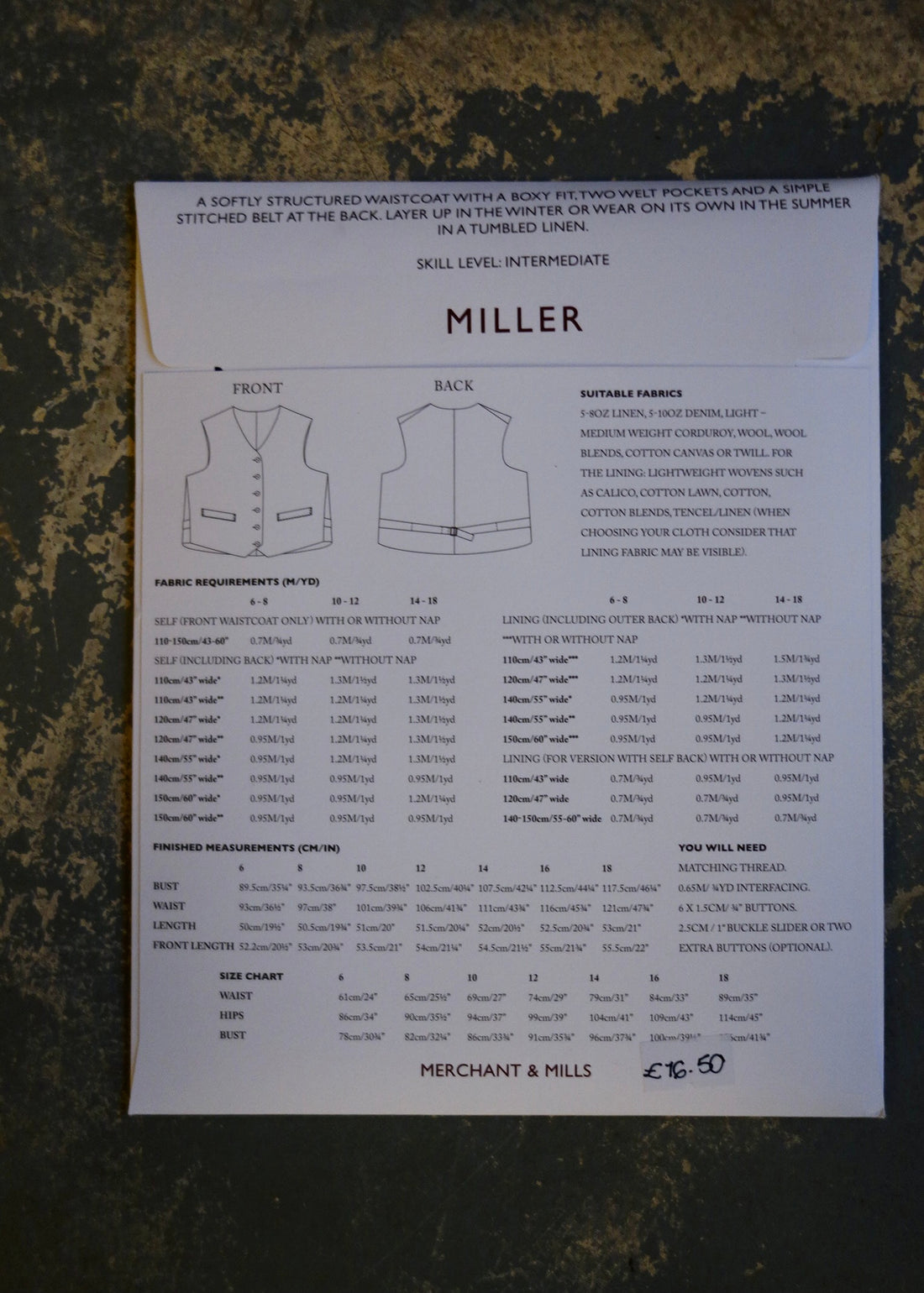 MILLER - Merchant and Mills Pattern