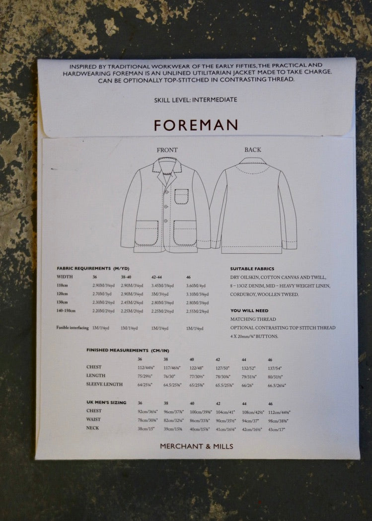 FOREMAN - Merchant and Mills Pattern