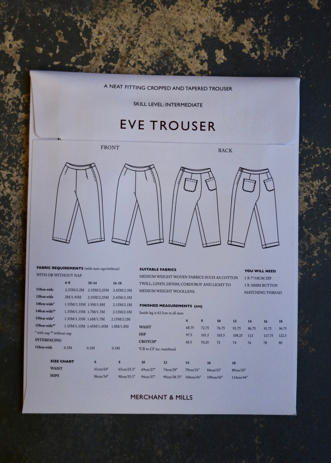 EVE TROUSER - Merchant and Mills Pattern