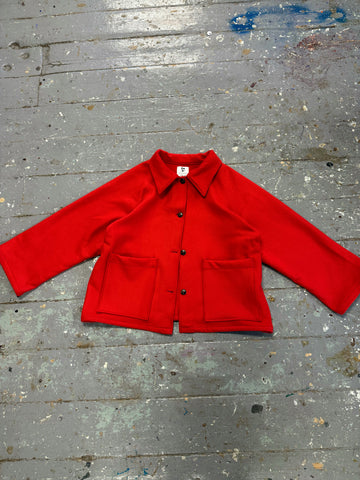 Limited Edition Short Raglan Jacket in Deadstock Red (L-XL)