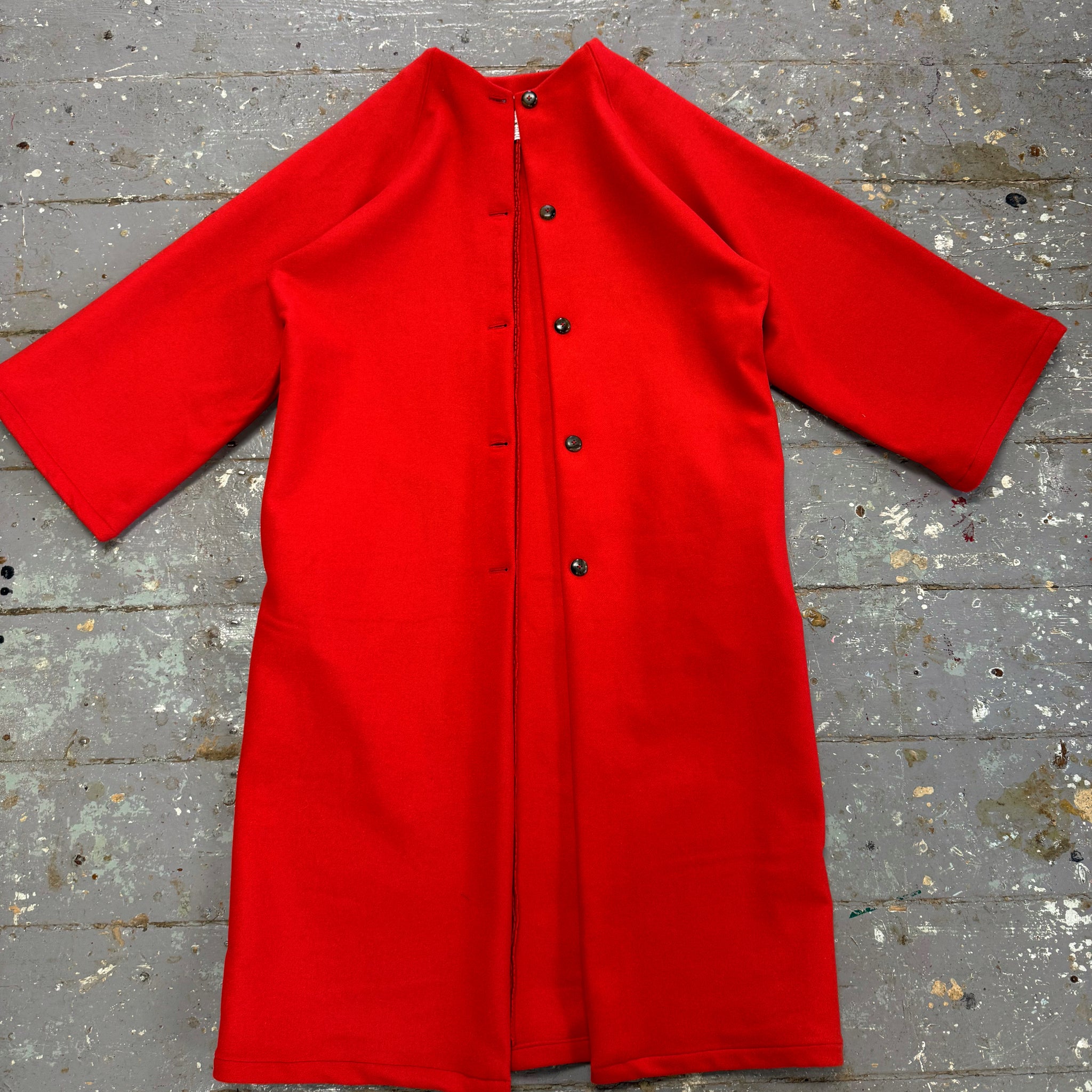 Limited Edition Long Raglan Jacket in Deadstock Red (S-M)