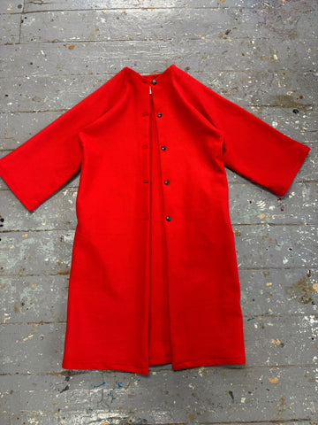 Limited Edition Long Raglan Jacket in Deadstock Red (S-M)