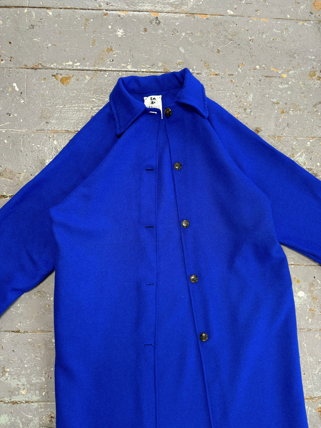 Limited Edition Long Raglan Jacket in Deadstock Blue (S-M)