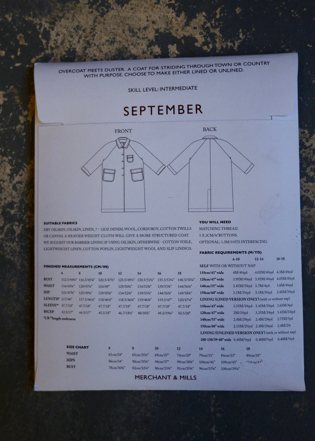 SEPTEMBER - Merchant and Mills Pattern