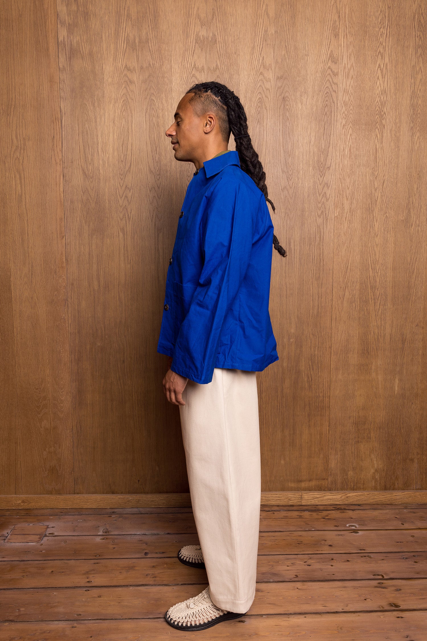 Aika Jacket Short in Blue Oilskin