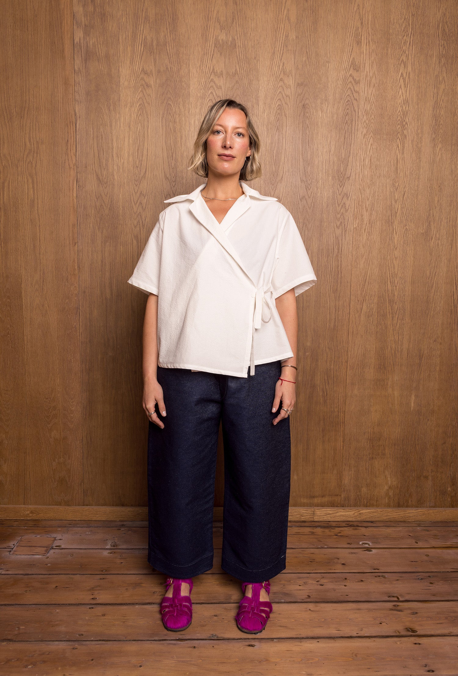 Nori Eri Shirt in off-White Seersucker