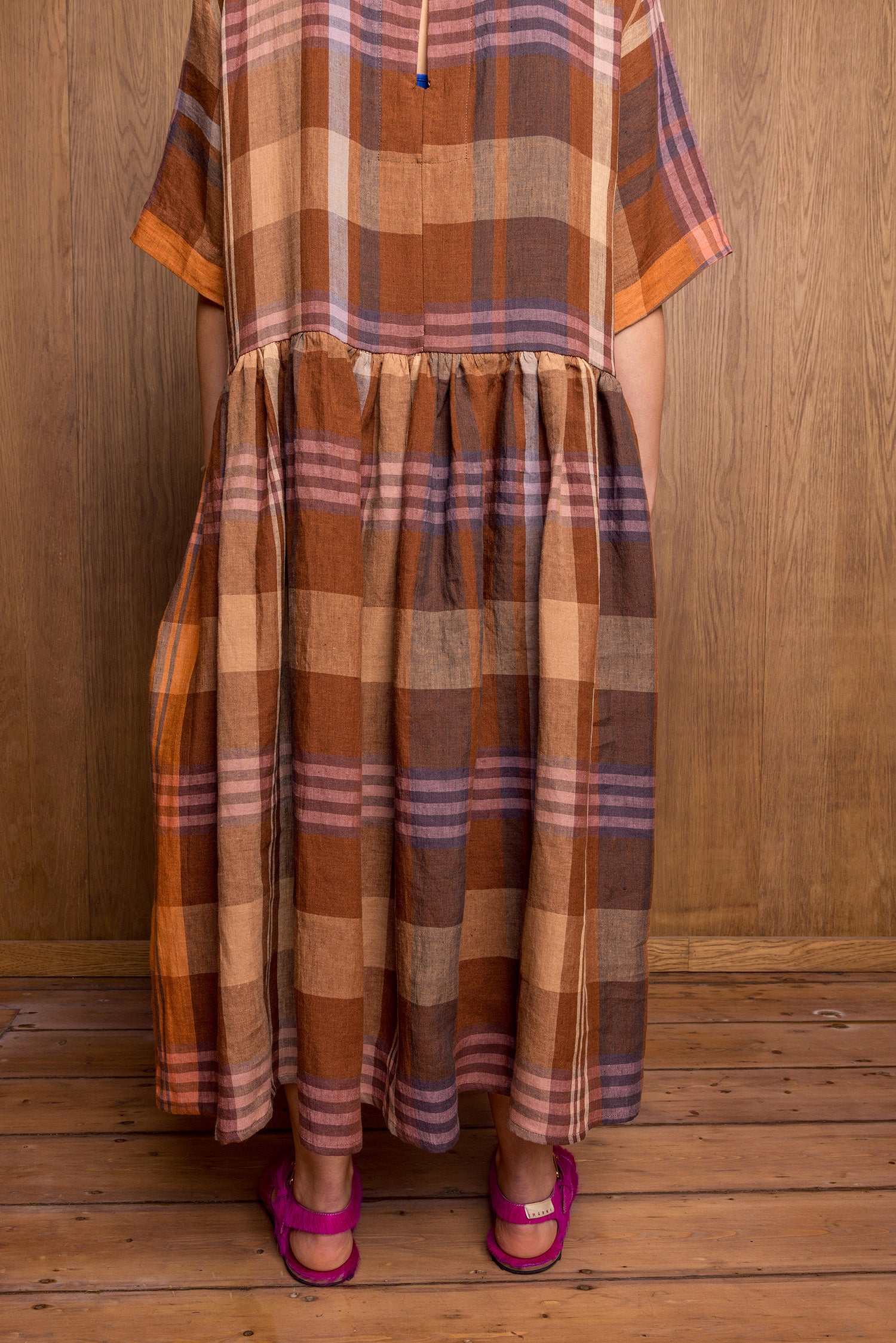 Hatsu Dress in Brown Check