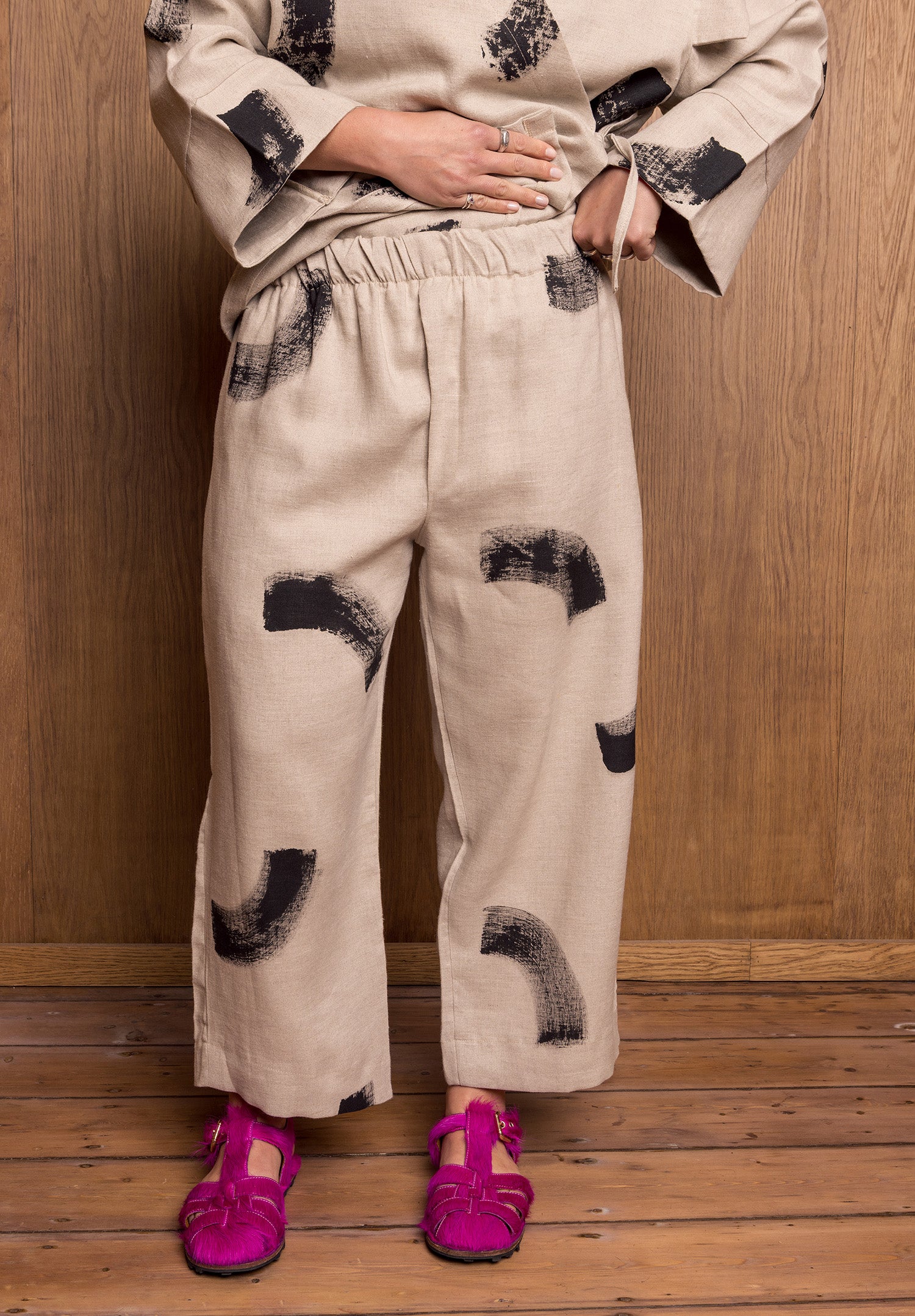Painted Sana Pants in Stone Linen