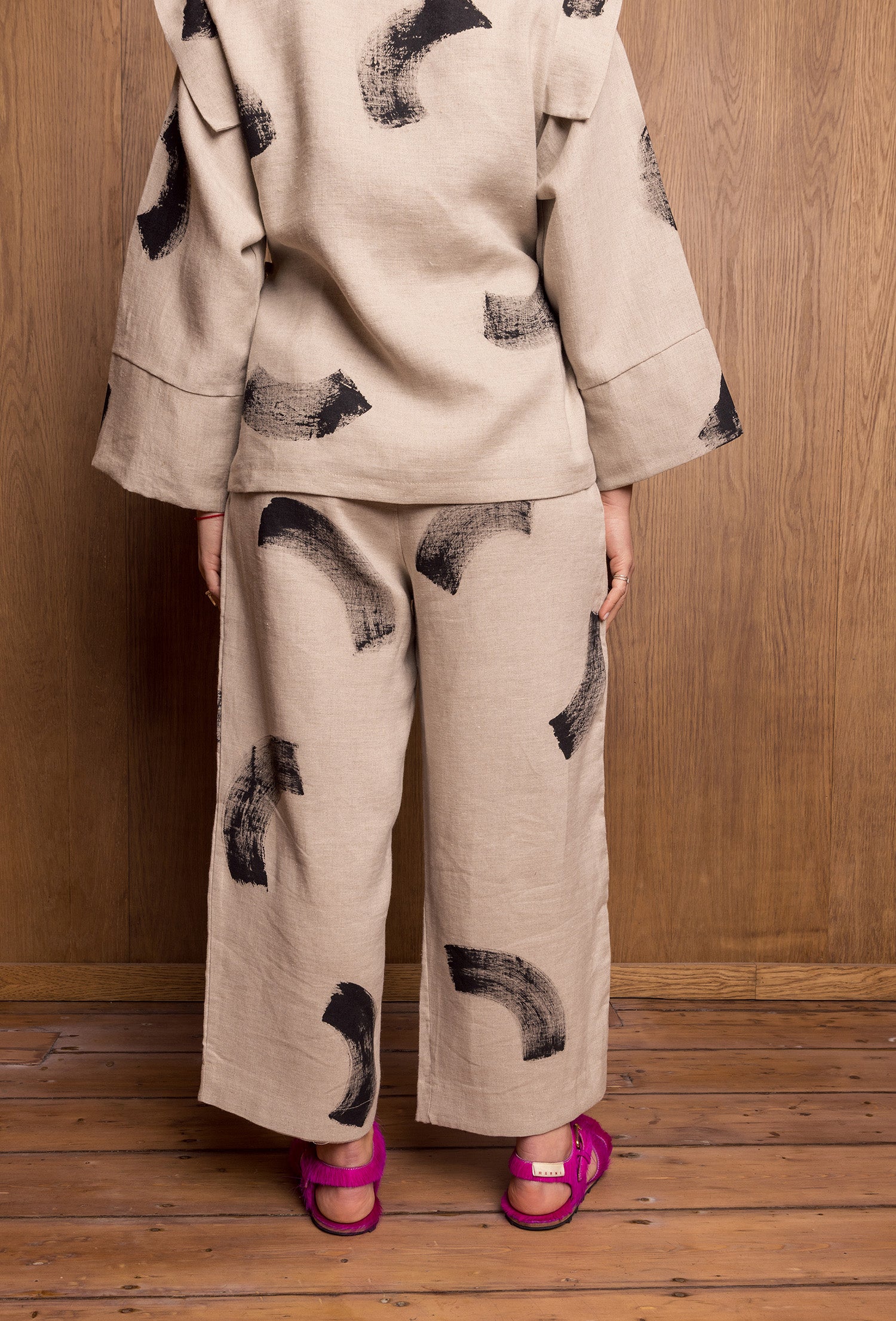 Painted Sana Pants in Stone Linen