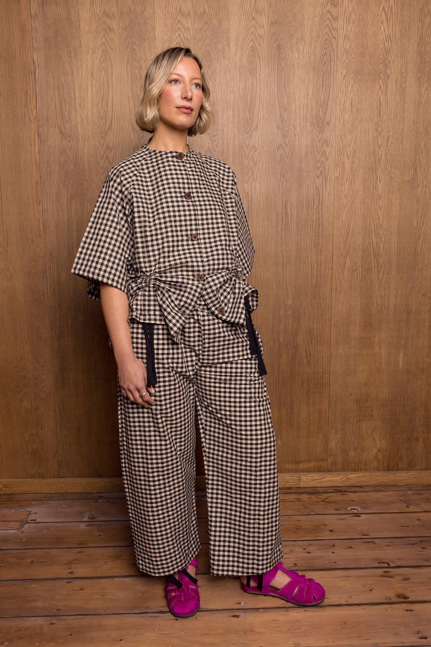 Kinchaku Pants in Gingham