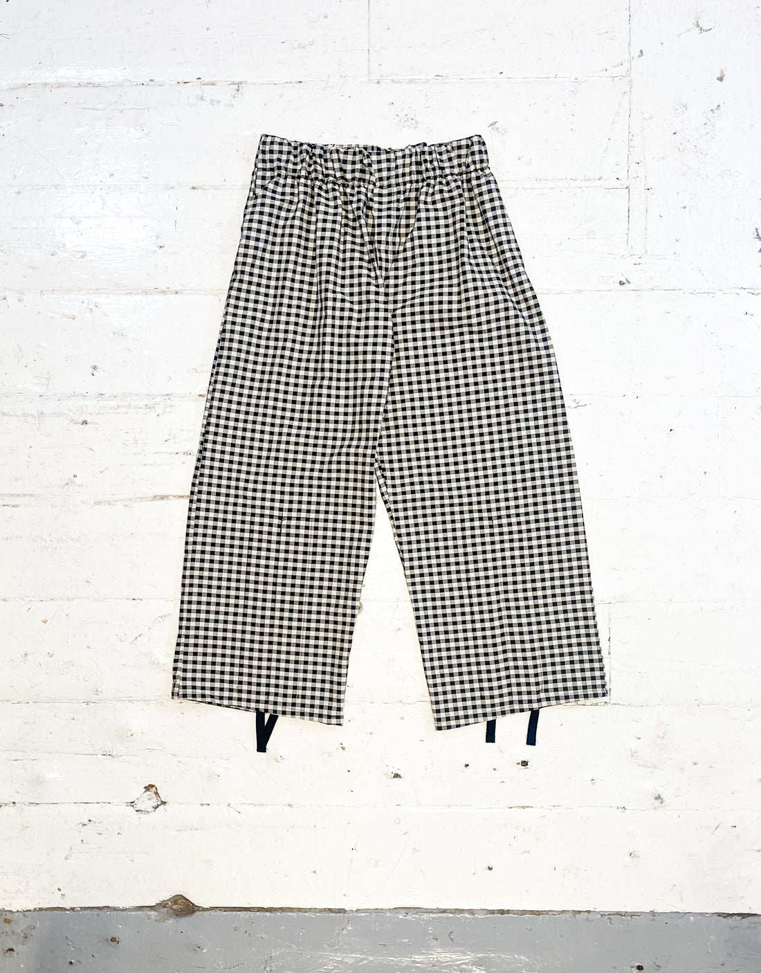 Gingham Kinchaku Pants