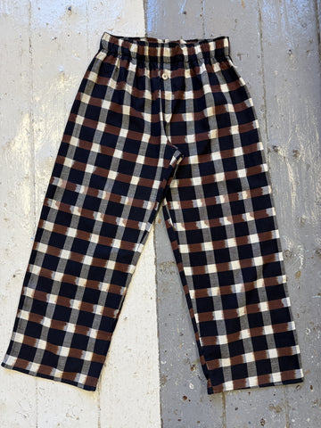 Ikat Pyjama Bottoms in Black/Brown