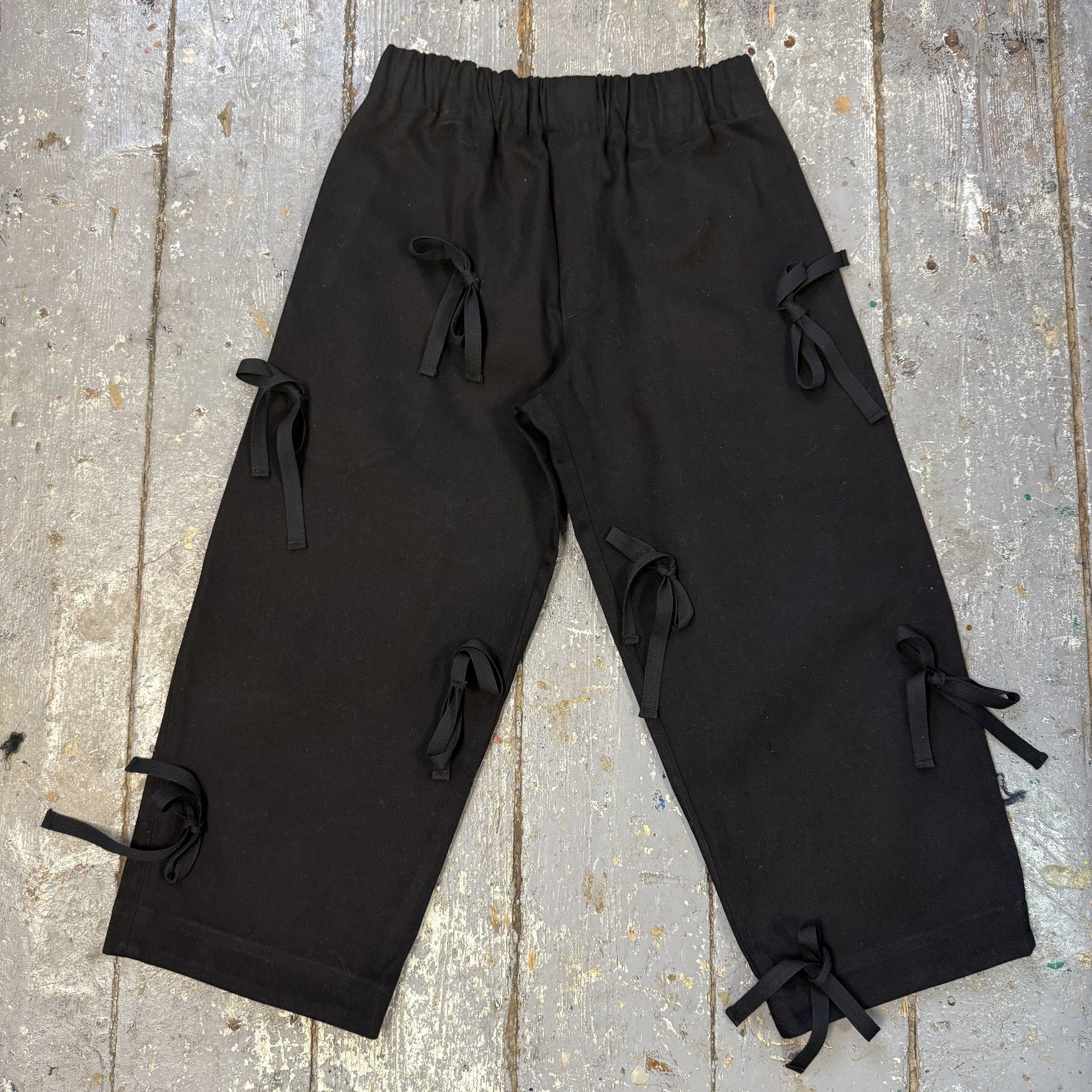 Limited Edition Bow Sana Pants in Black Denim (S-M)