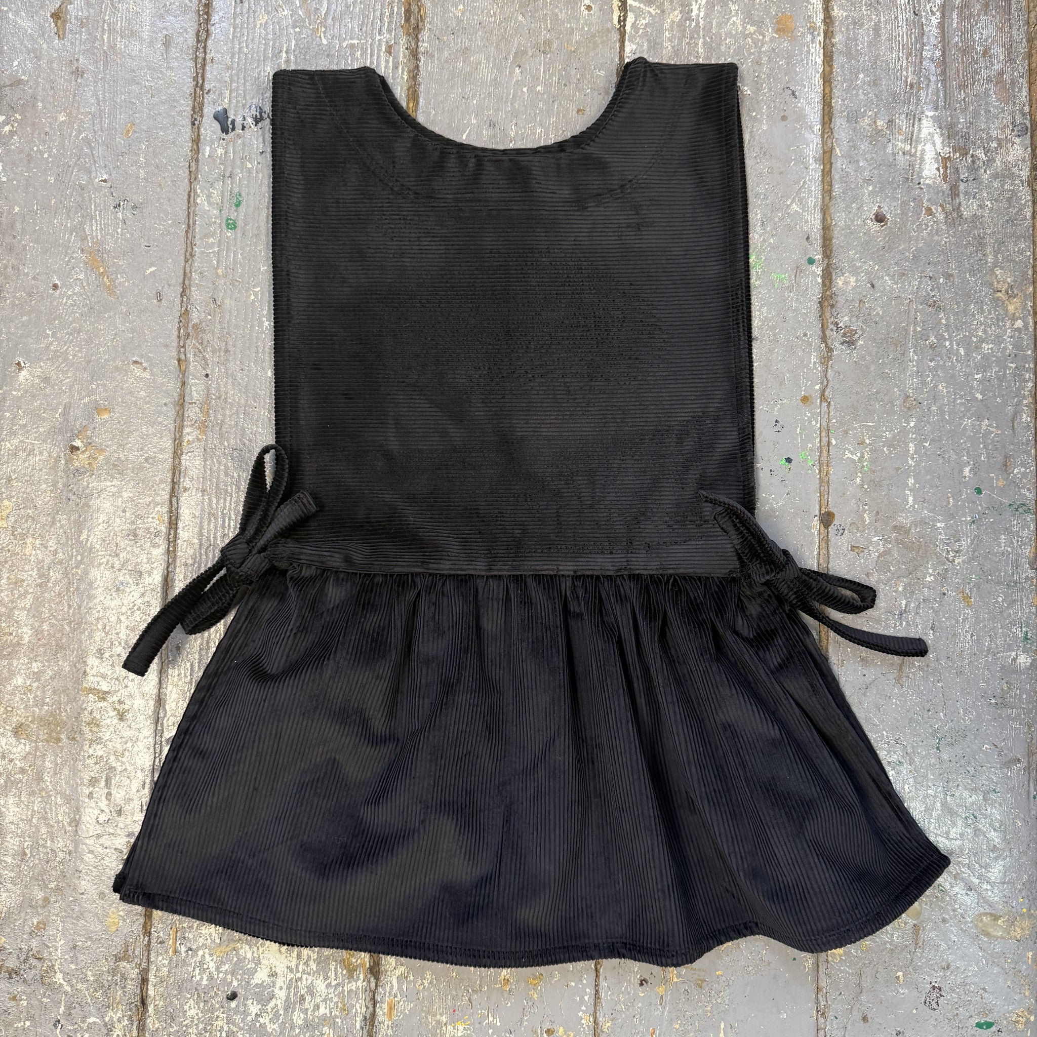 Limited Edition Pinafore Vest in Black Corduroy (XS-M)