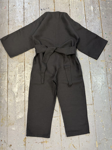 Monosuitsu Jumpsuit in Black Linen