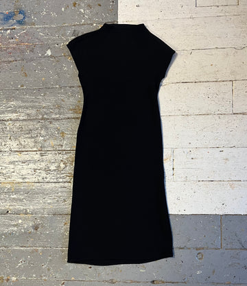 Baisu Dress in Black Crepe