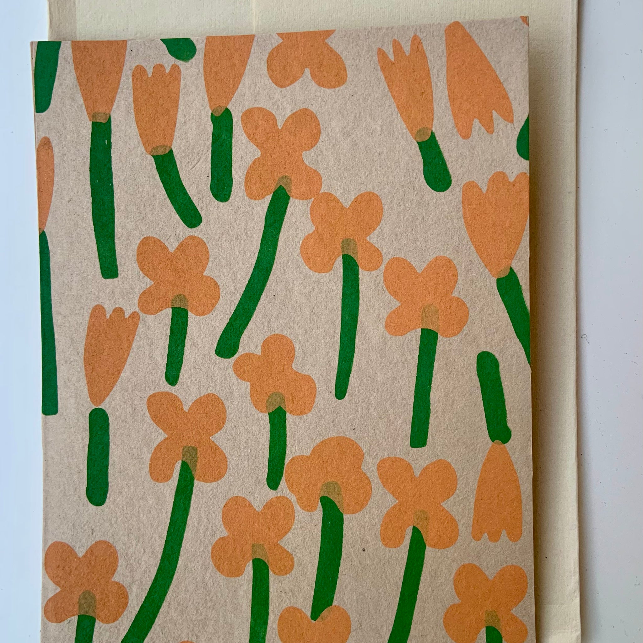 AWOC Greetings Card: Orange Flowers