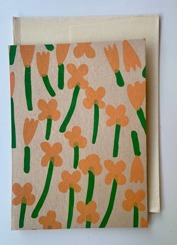 AWOC Greetings Card: Orange Flowers