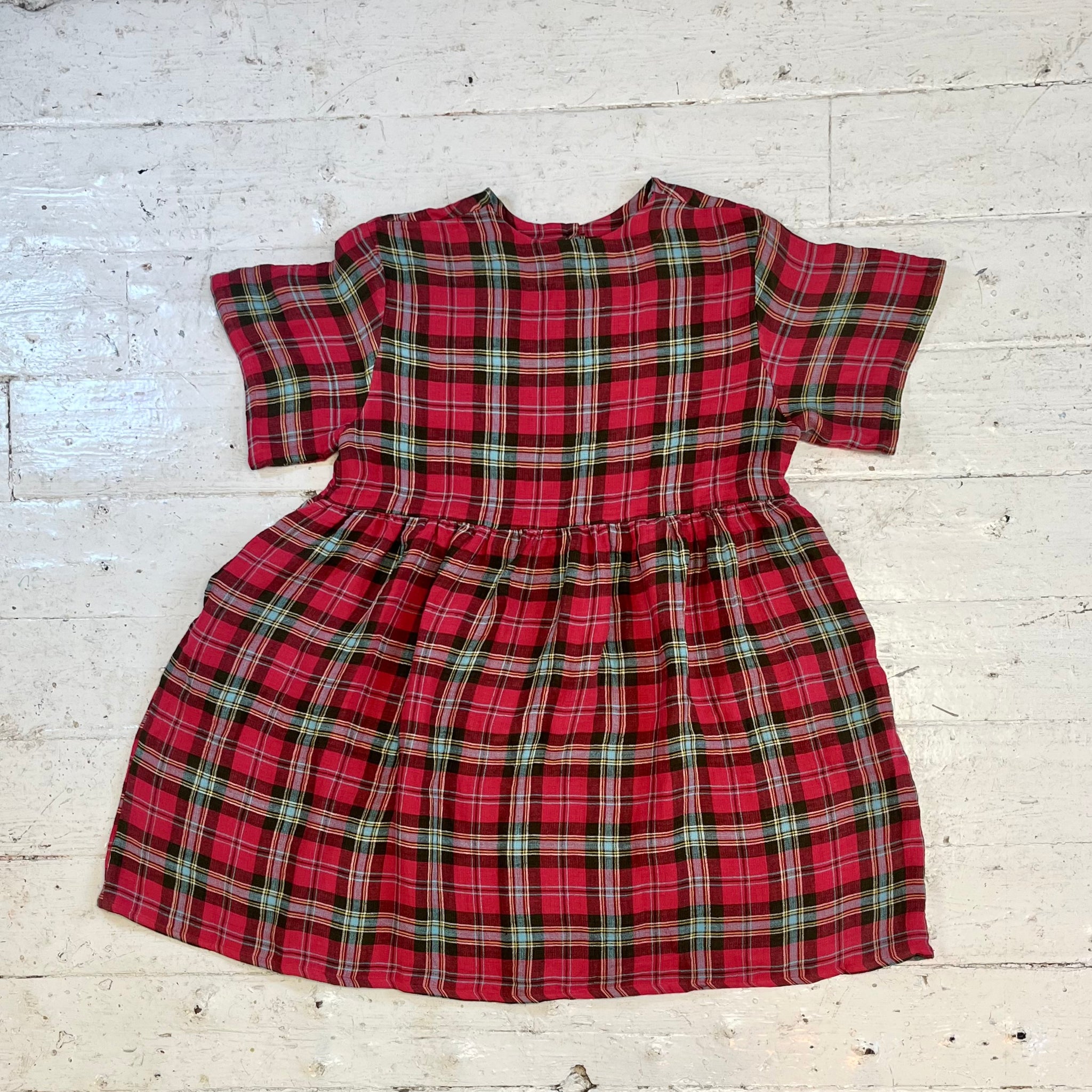 Irish Linen Tartan Dress in M-XL