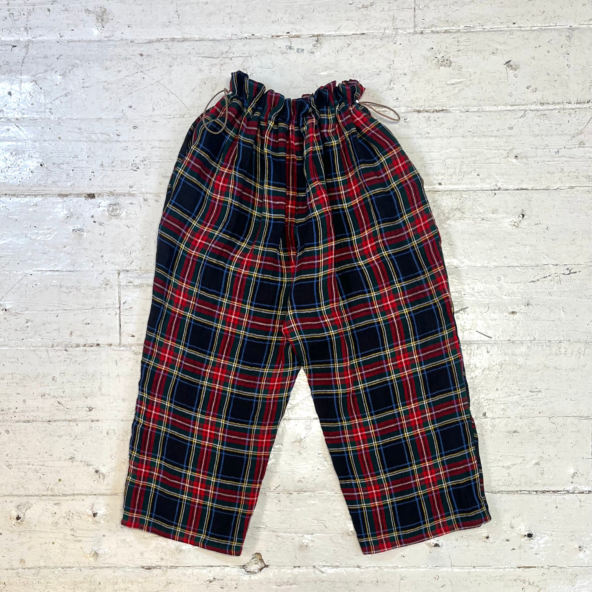 Irish Linen Tartan Trouser with Adjustable Waist in M-XL