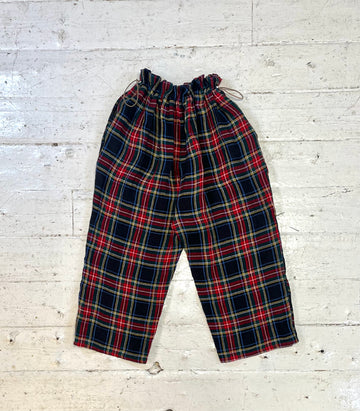 Irish Linen Tartan Trouser with Adjustable Waist in M-XL