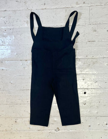 Black Linen Overalls in M-L