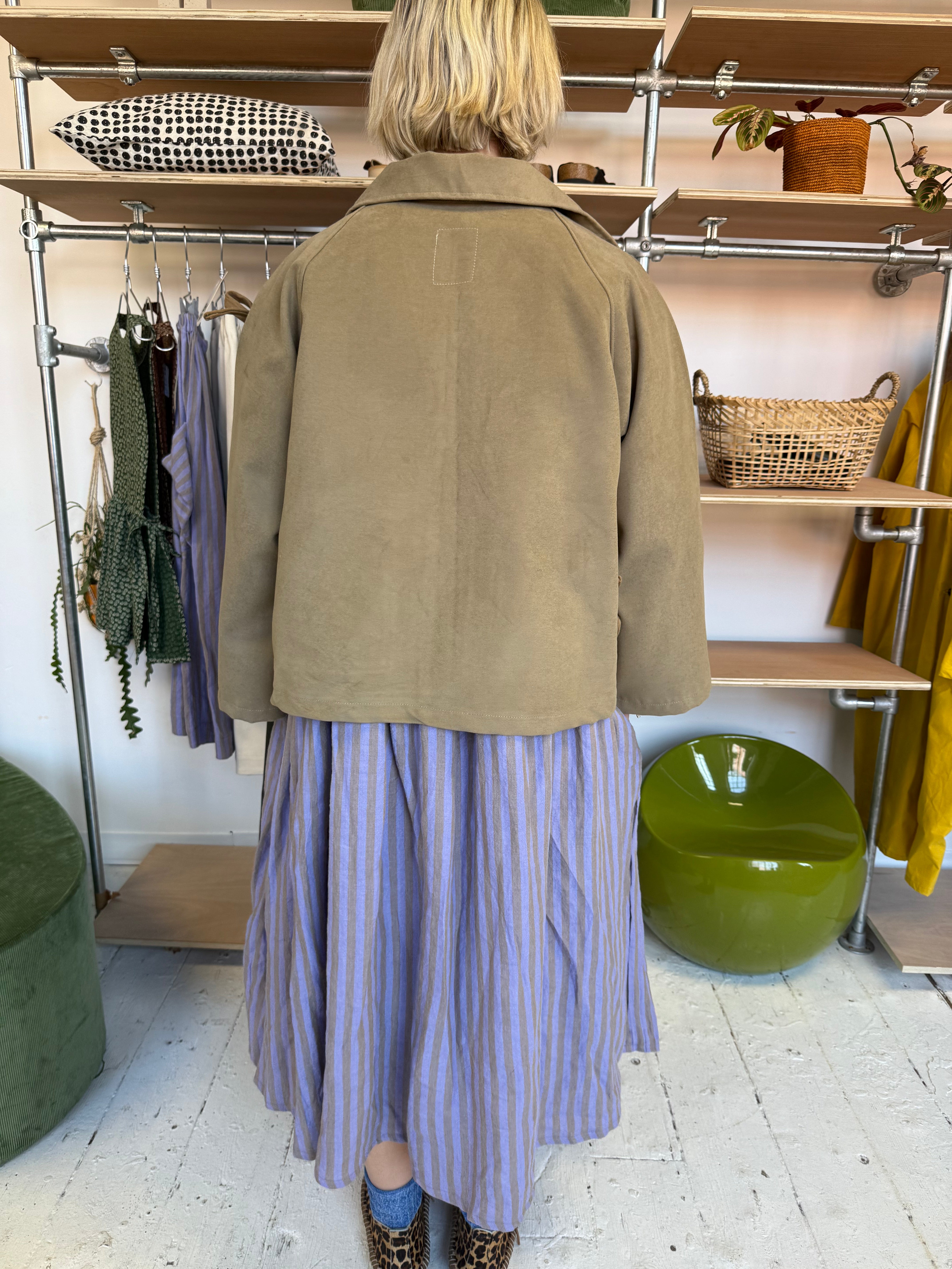 One-Off Camel Moleskin Jacket with Bows (L-XL)