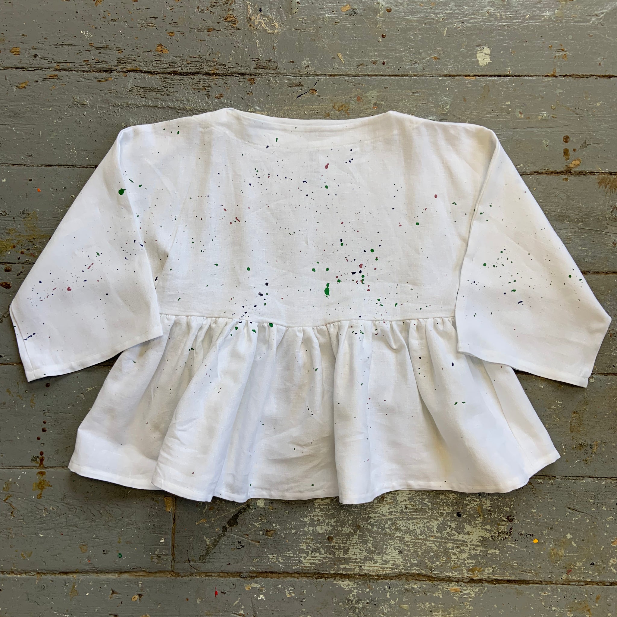 One-Off Linen Splatter Kozo Smock (XS-M)