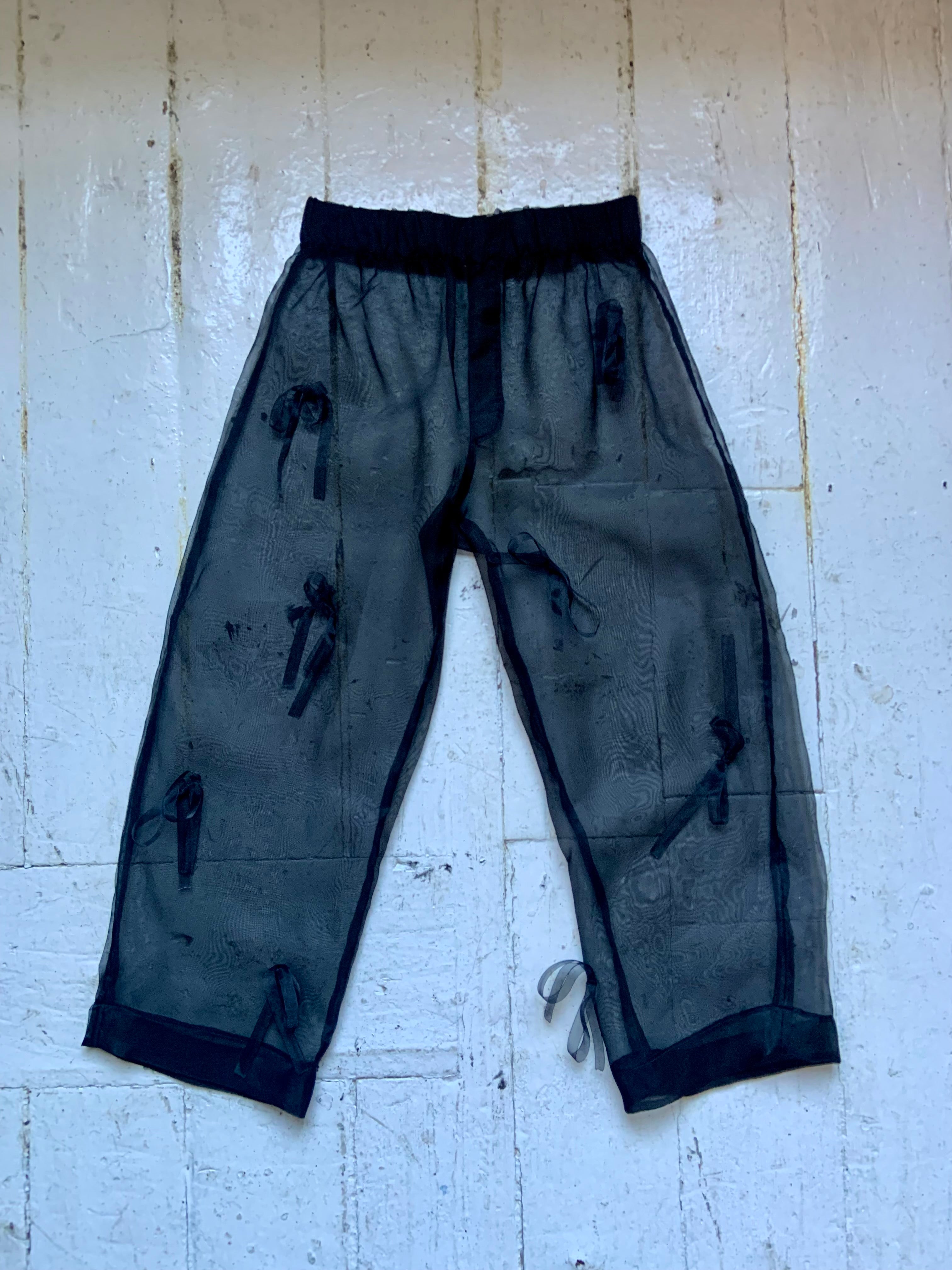 Bow Sana Pants in Black Organza One-Off (S-M)
