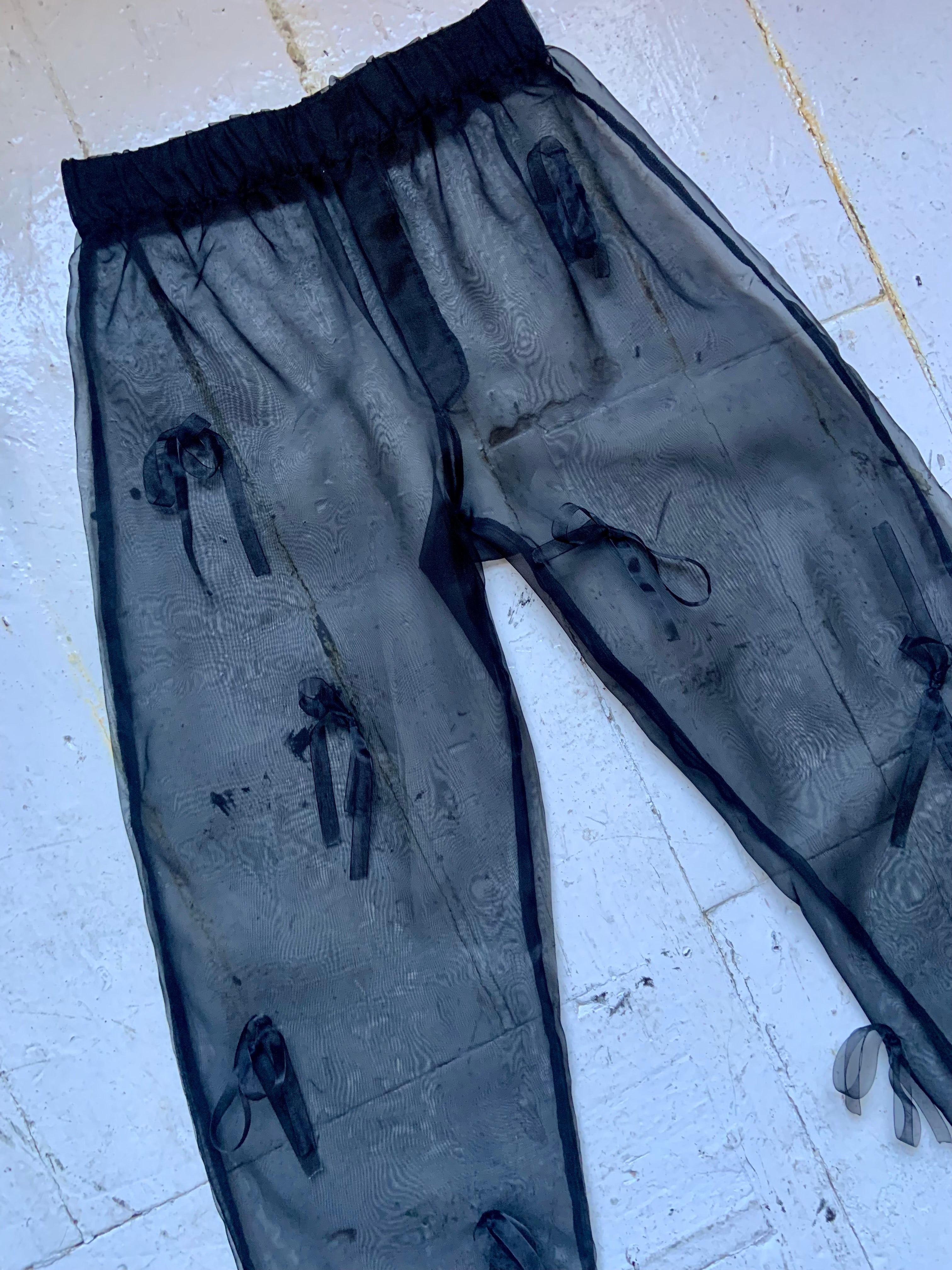 Bow Sana Pants in Black Organza One-Off (S-M)