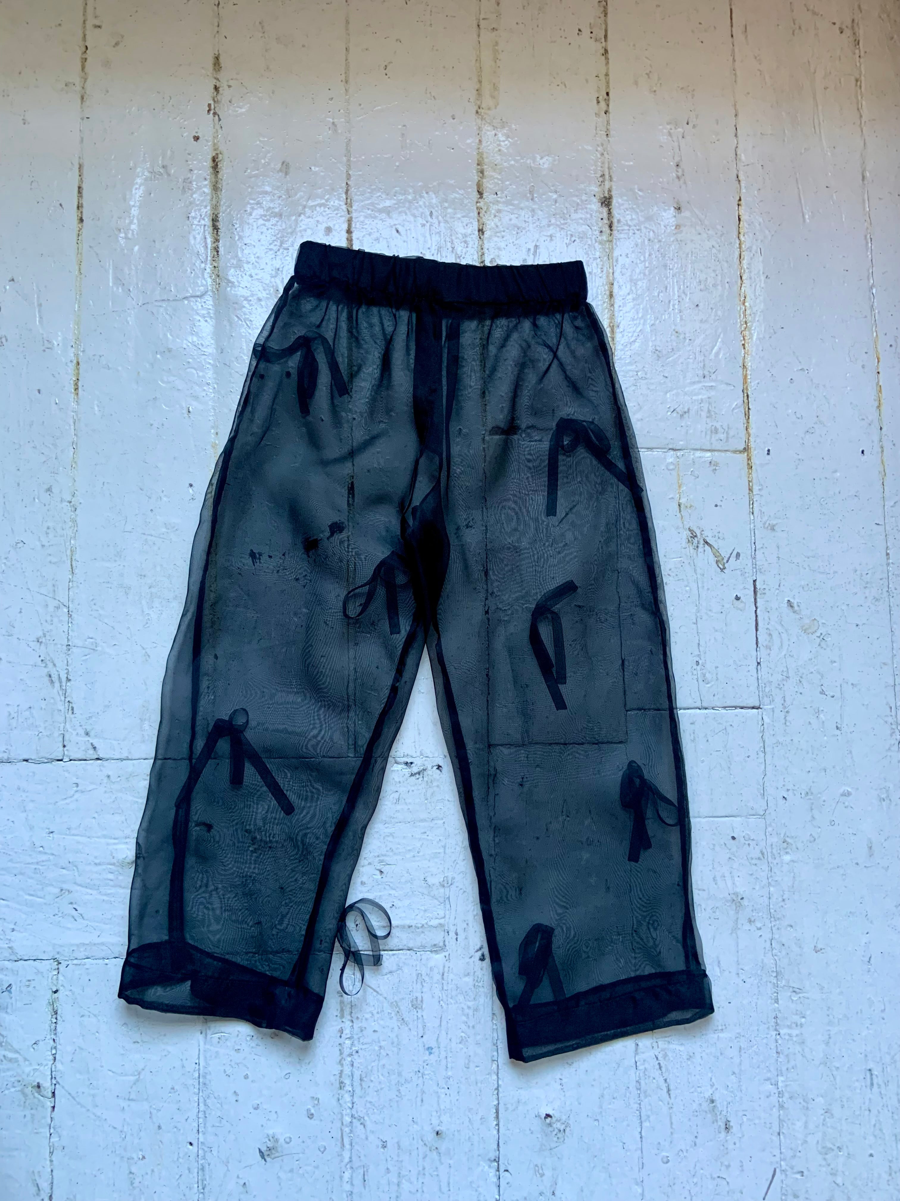 Bow Sana Pants in Black Organza One-Off (S-M)