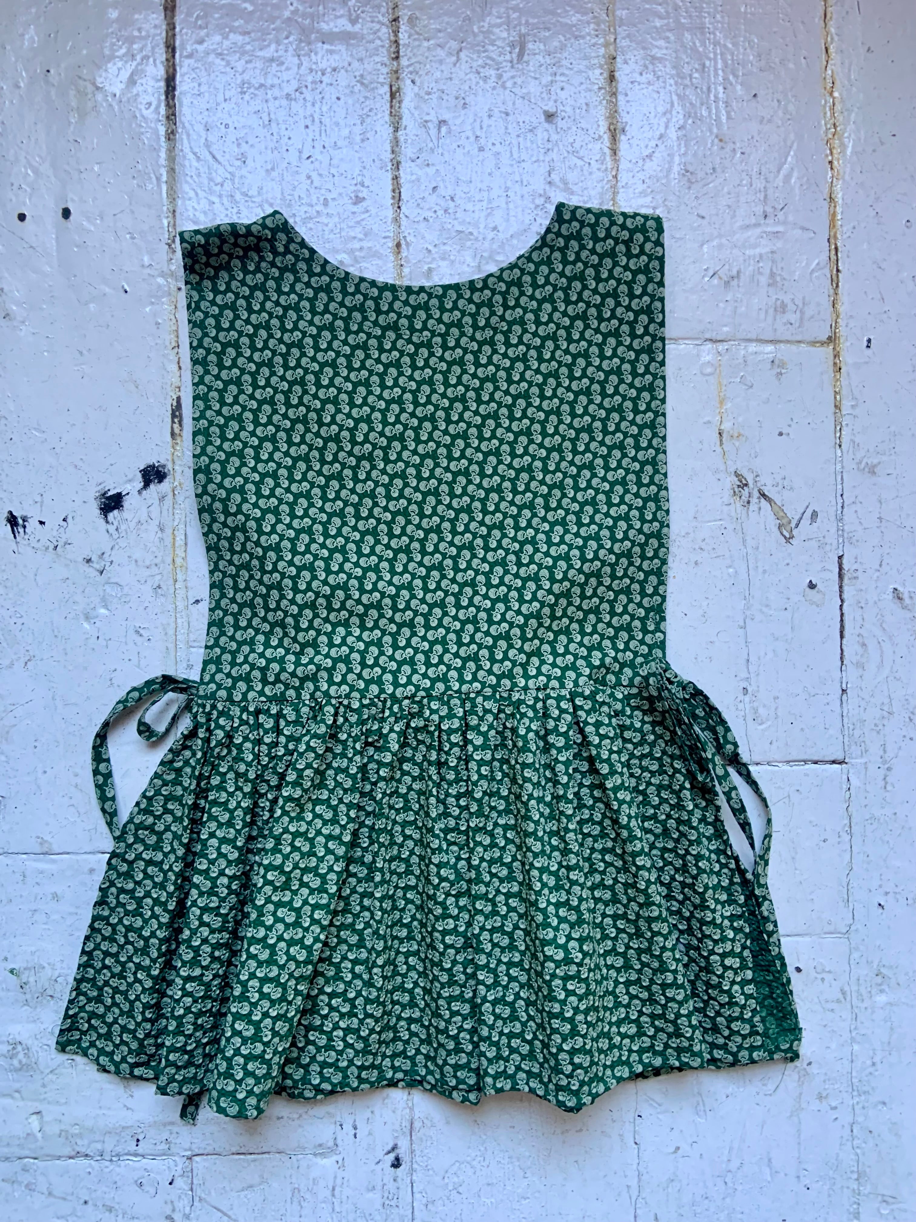 Green Pinafoa Vest in Japanese Seersucker Sample (XS-M)