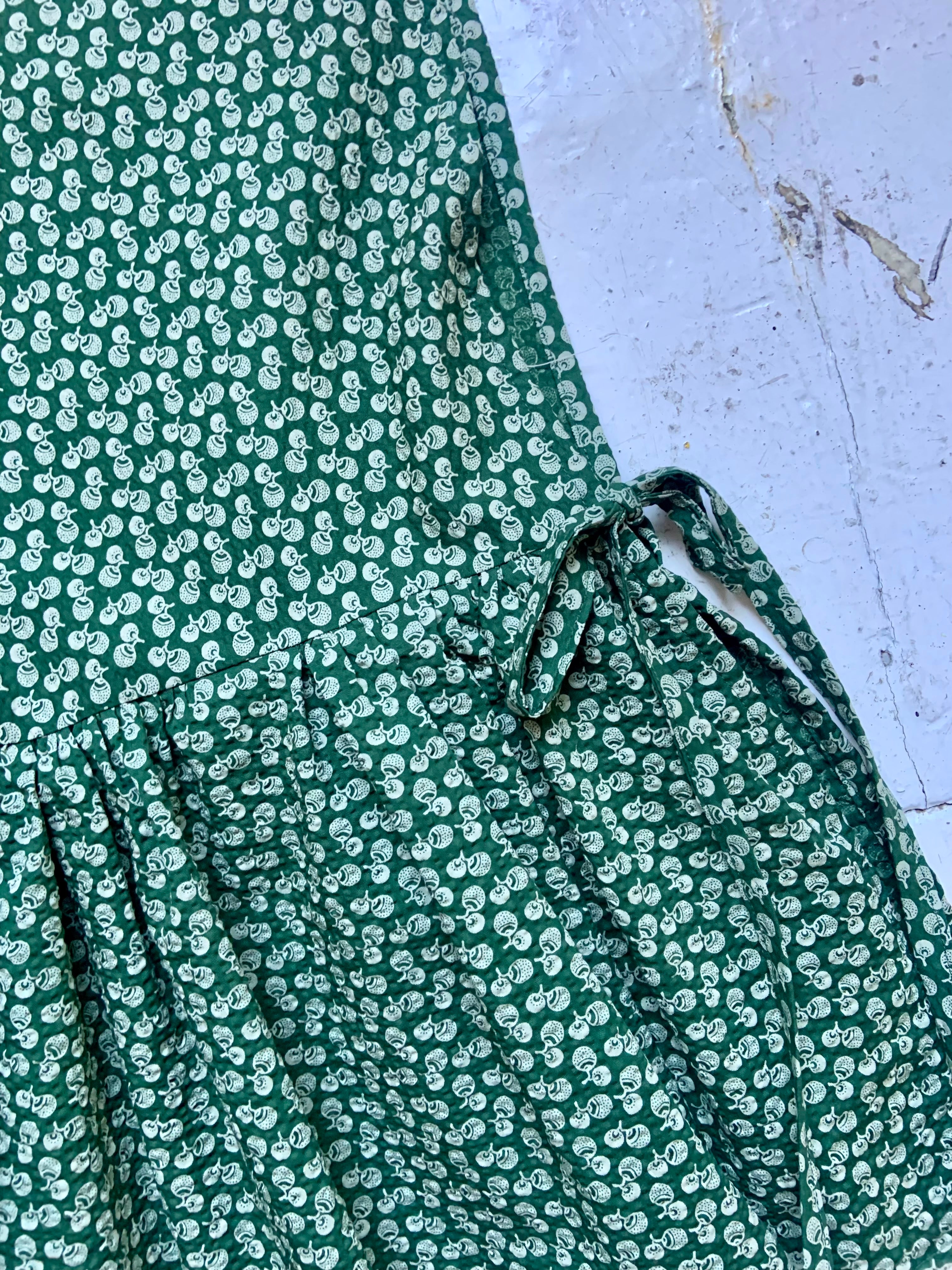 Green Pinafoa Vest in Japanese Seersucker Sample (XS-M)