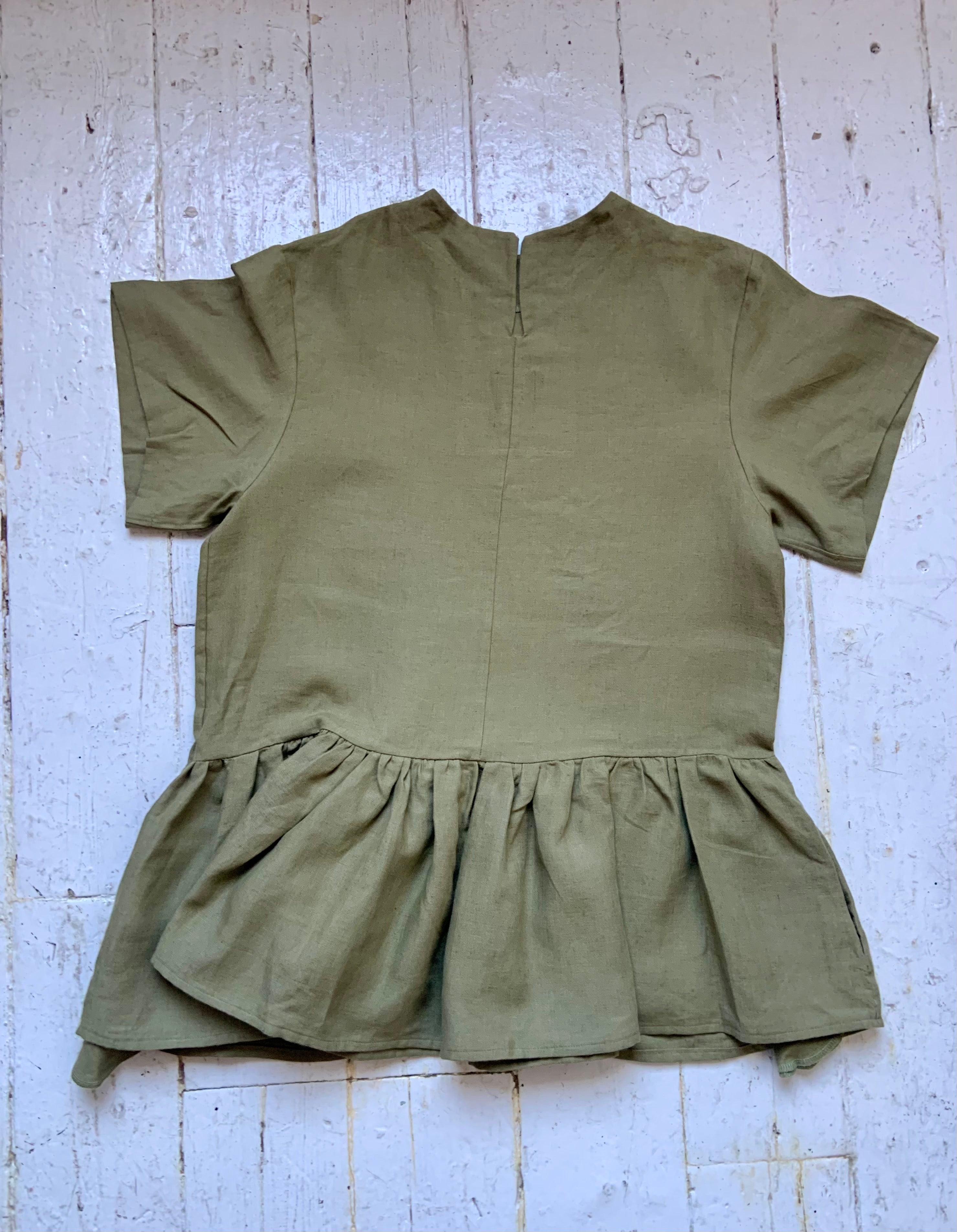 Khaki Linen Hatsu Dress Sample (XS-M)