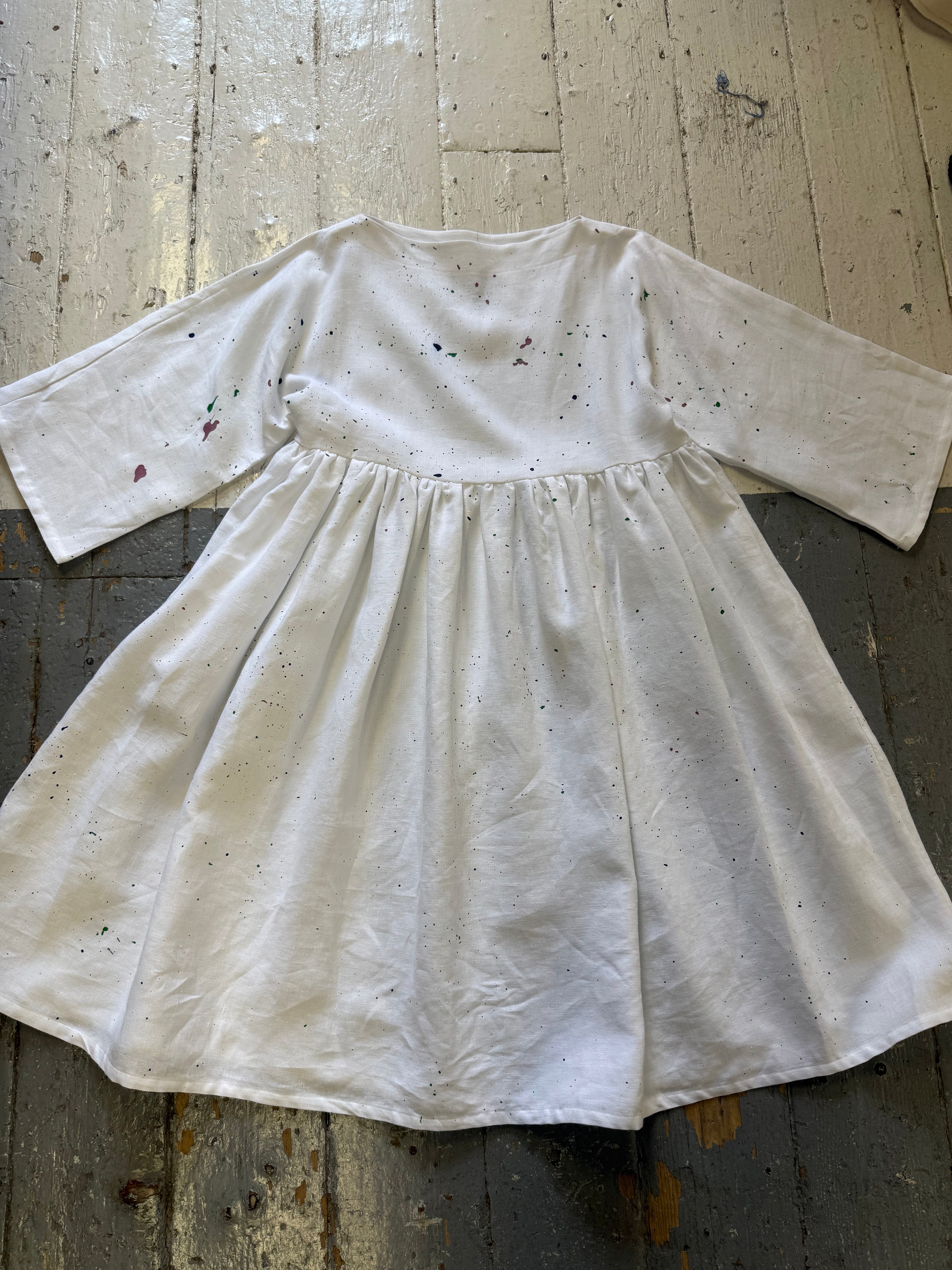 Painted Linen Kozo Dress Sample (XS-M)