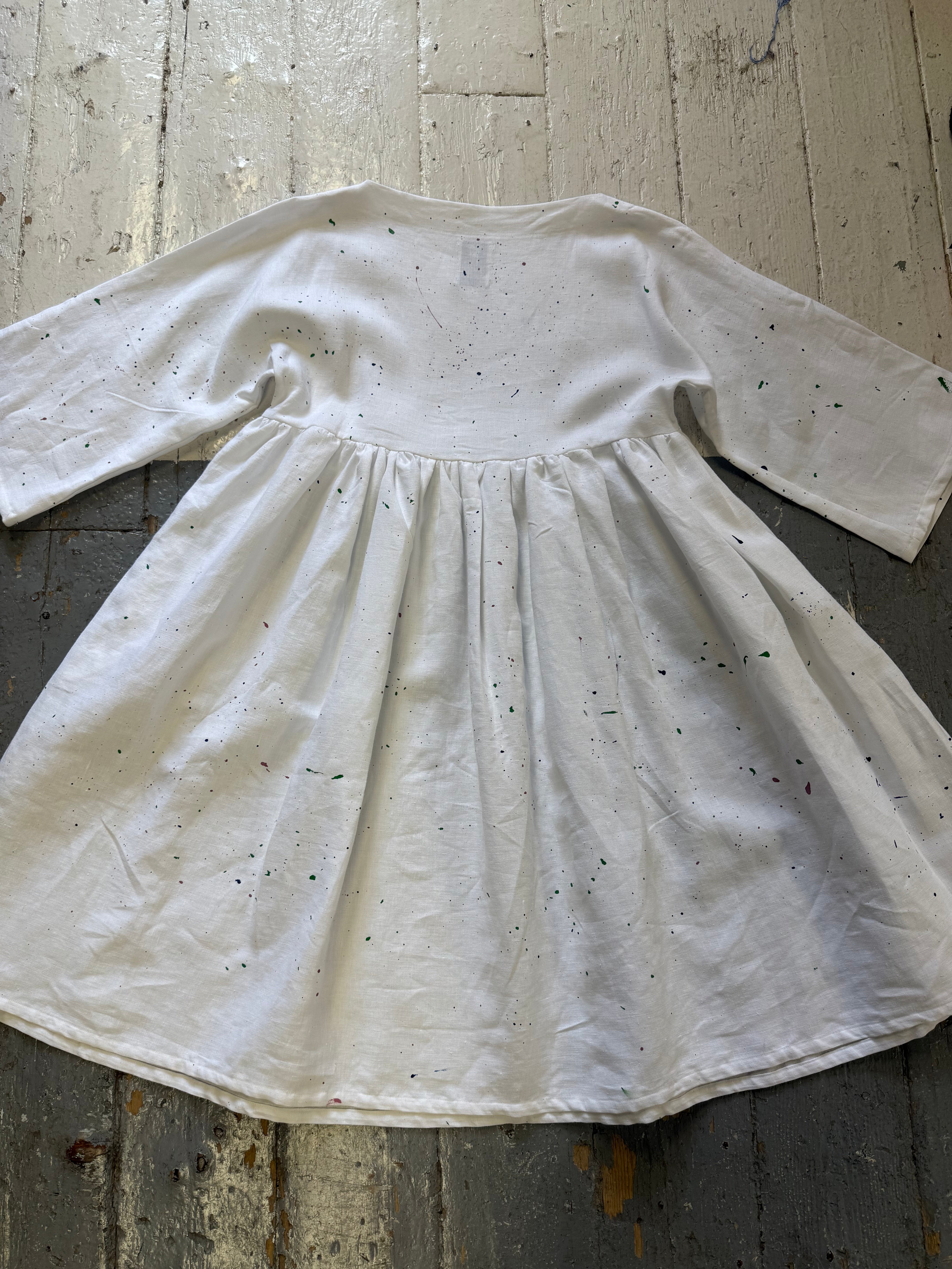 Painted Linen Kozo Dress Sample (XS-M)