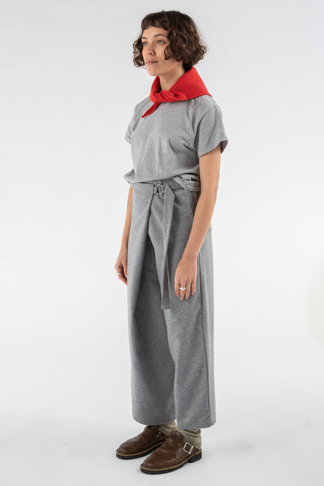 Sukāto Wrap Trouser in Grey Wool