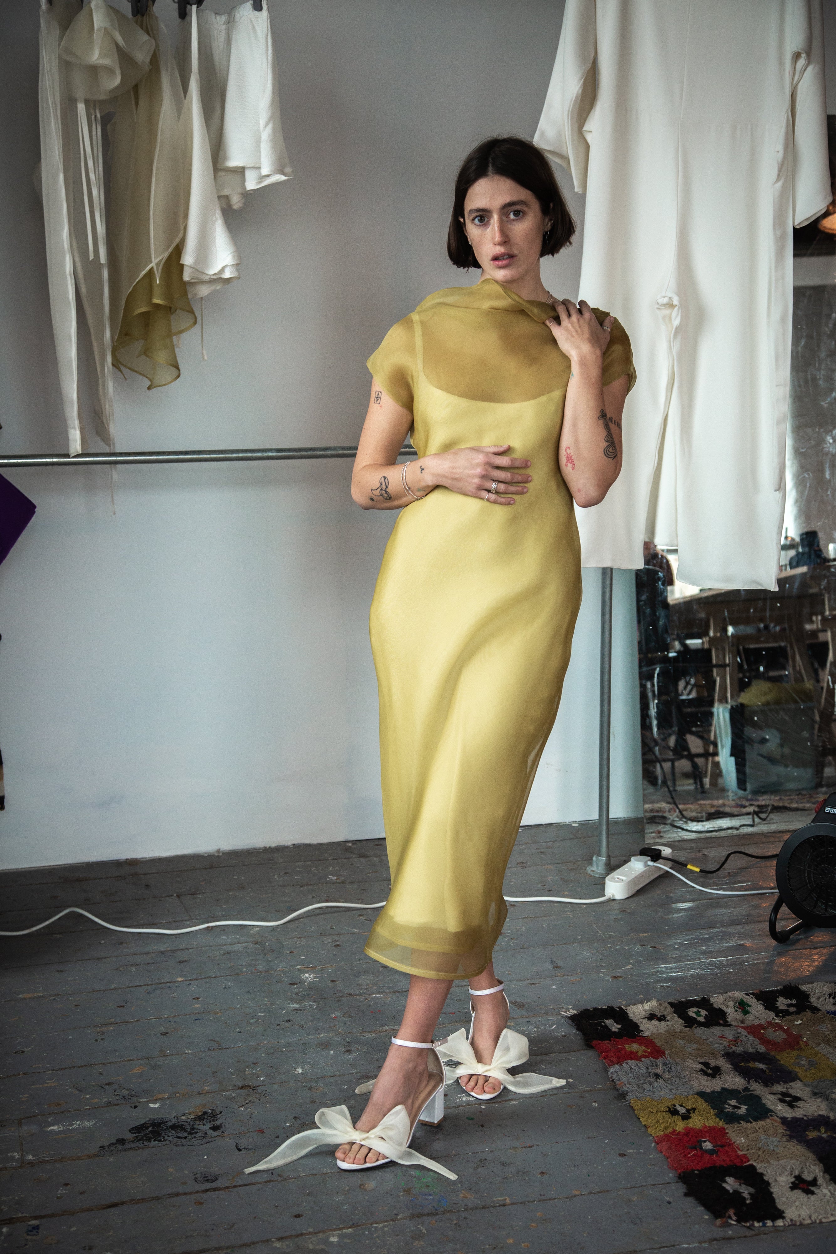 Tōmei Dress - Chartreuse RRP £645