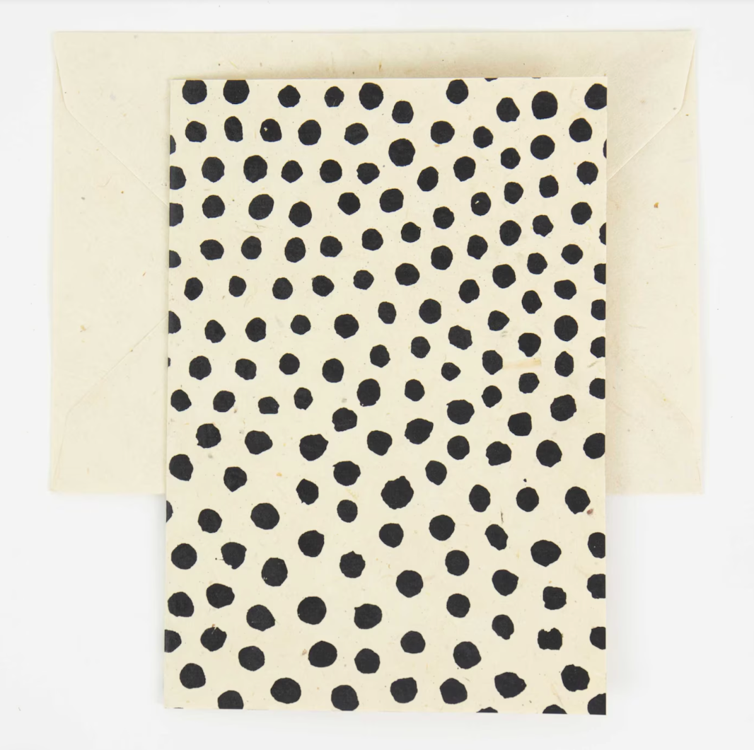 AWOC Greetings Card: Black and White Spots