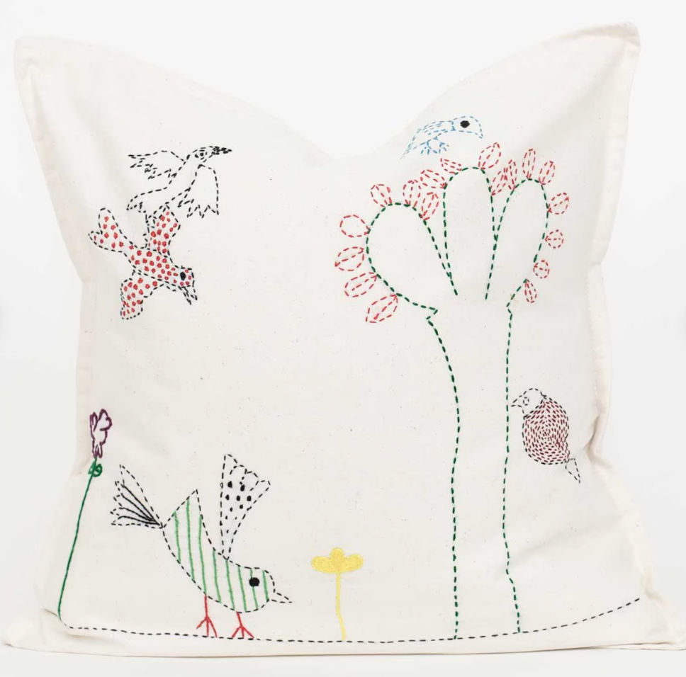 AWOC Embroidered Cushion Cover - Garden