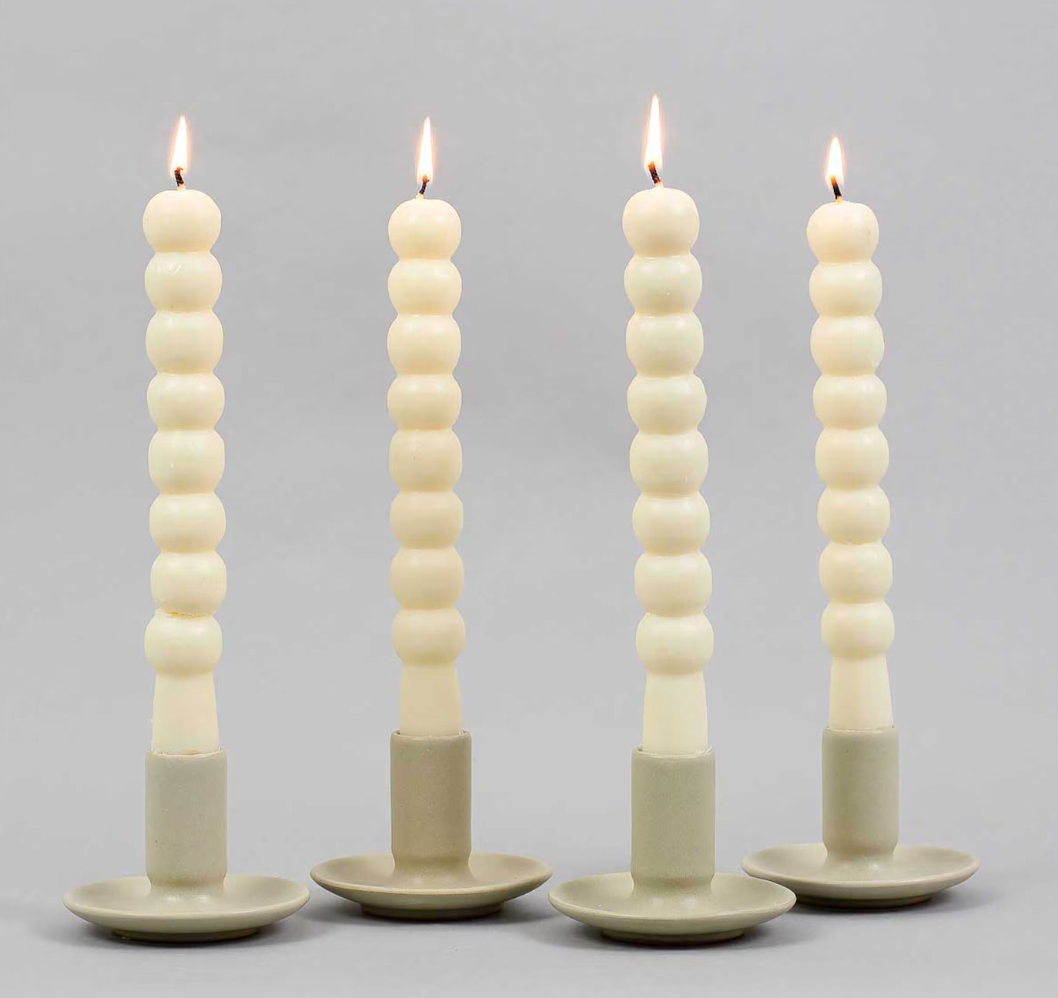 Ball pillar candles, 4 pack (lifestyle)