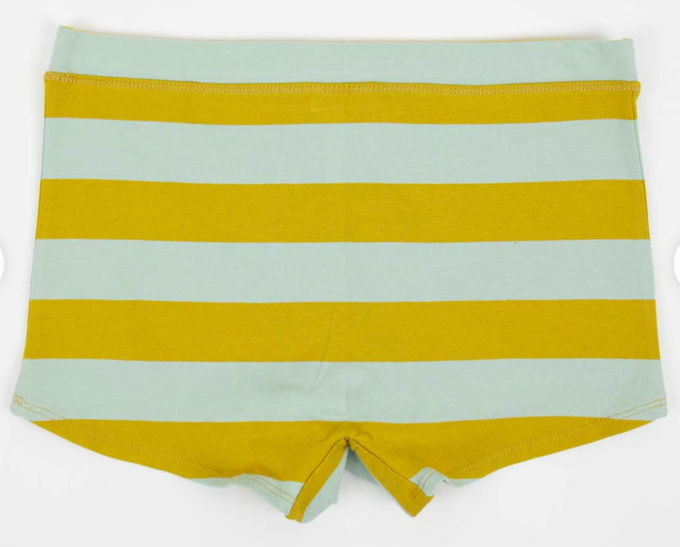 AWOC Striped Boxer Pants Mustard/Turquoise