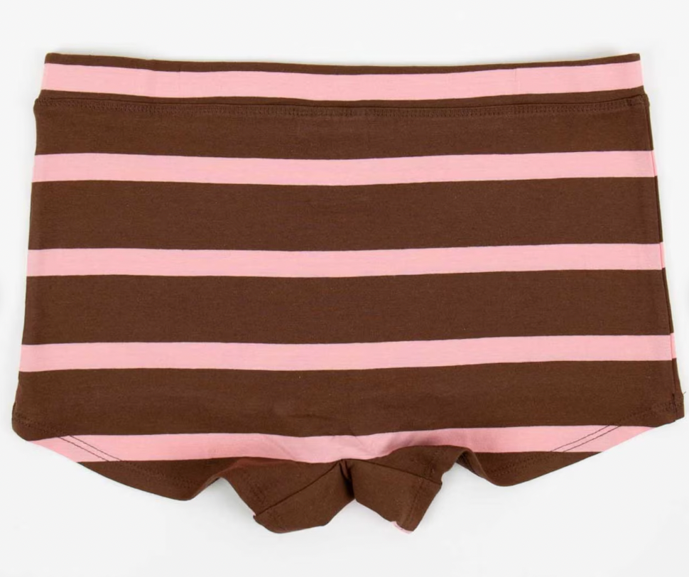 AWOC Striped Boxer Pants Brown/Pink