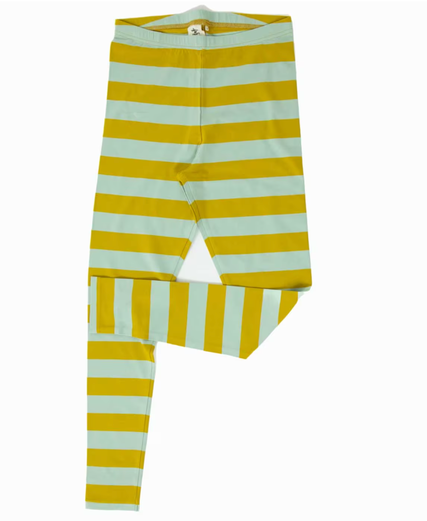 AWOC Striped Leggings Mustard/Turquoise