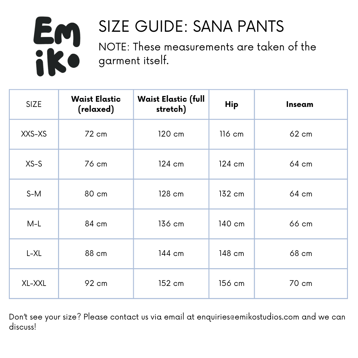 size guide
