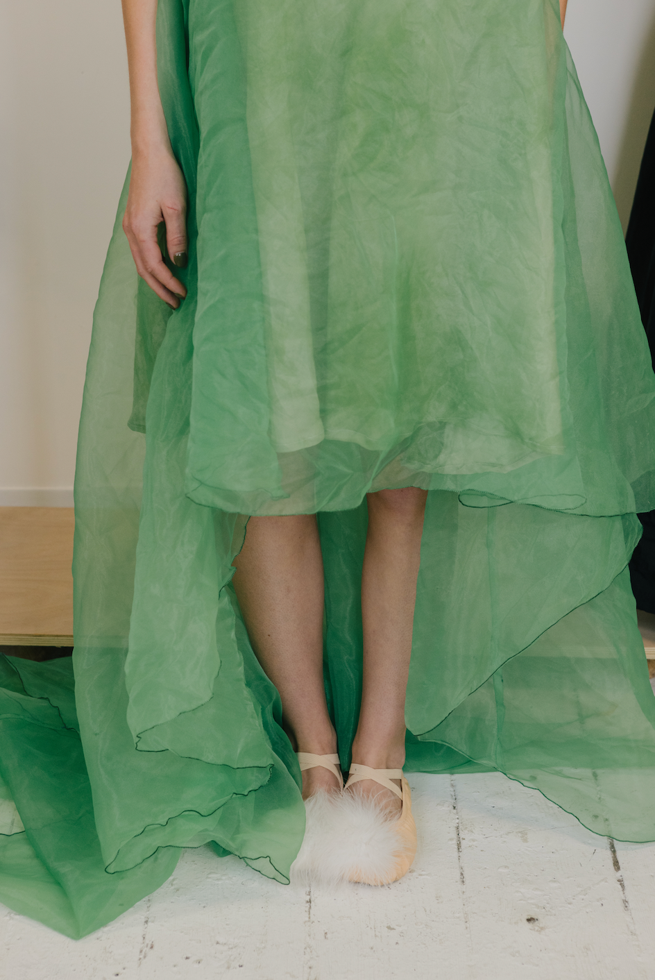 Green Sheer Sleeveless Dress With Slip